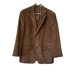Lauren Ralph Lauren Sports Coat Blazer Brown‎ 40R Polyester Blend Corduroy READ